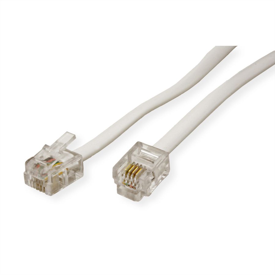 VALUE RJ12-Telefonkabel 6P4C, weiß, 15 m