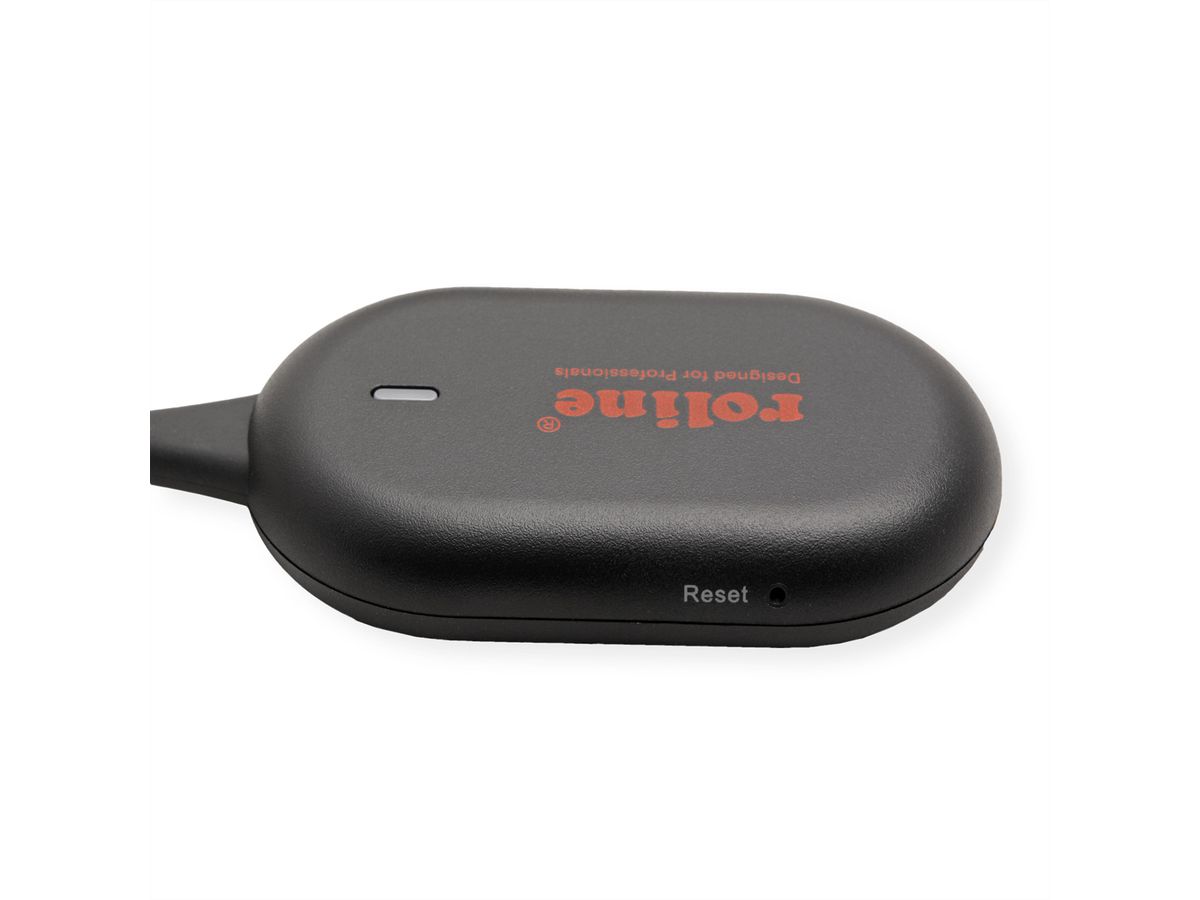 ROLINE Drahtloses P2P-Anzeige-Dongle-Set, Tx+Rx, Wireless USB-C zu HDMI, 1080p, 20 m