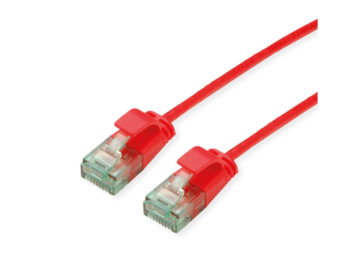 ROLINE RM UTP DataCenter Patchkabel Cat.6A (Class EA), slim, rot, 1,5 m