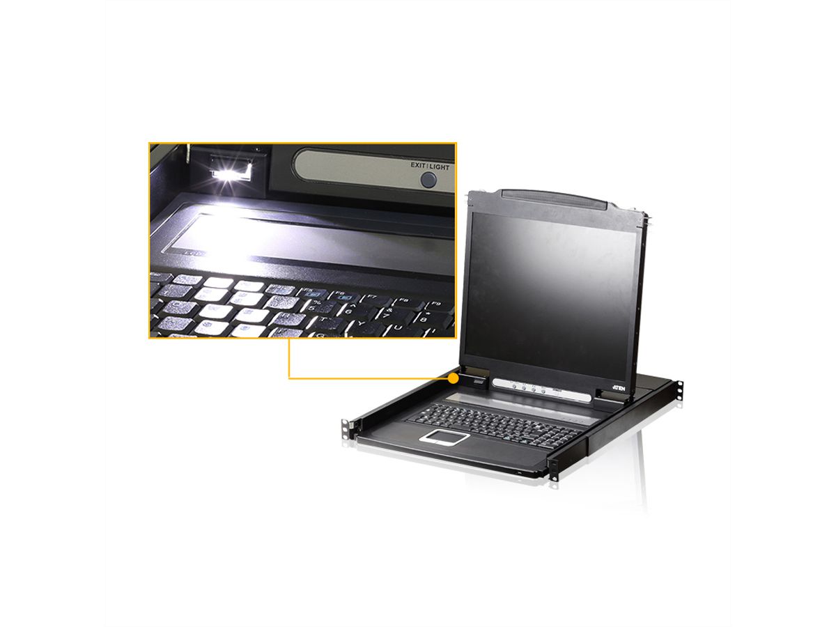 ATEN CL1000N KVM-Konsole, 19" LCD, VGA, PS/2, Tastaturlayout CH