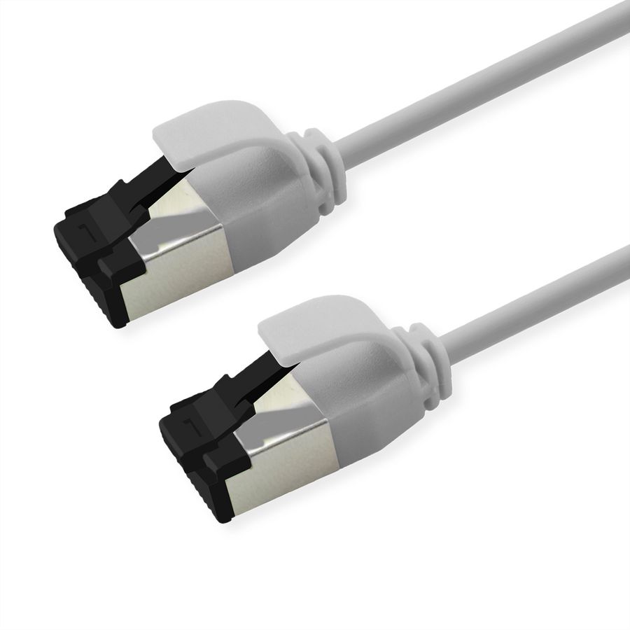 ROLINE Cordon Cat.8.1 (Classe I) S/FTP (PiMF), LSOH, Slim, PoE, blanc, 5 m