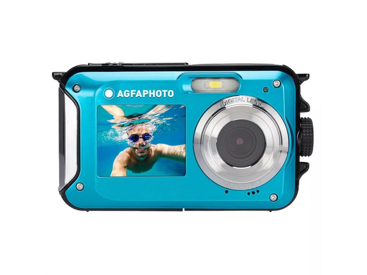 Agfa Digitalkamera, wasserdicht bis 3m, blau, Doppeldisplay, Blitz