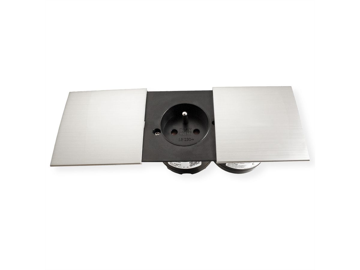 BACHMANN DUE 2x Deckel Edelstahl-Optik