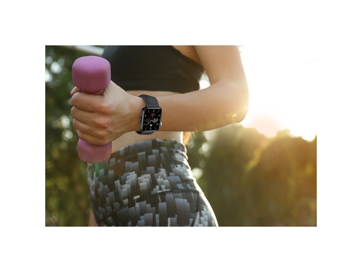 Kodak Smart Watch SW-7204, Boîtier en argent sablé et bracelet gris foncé