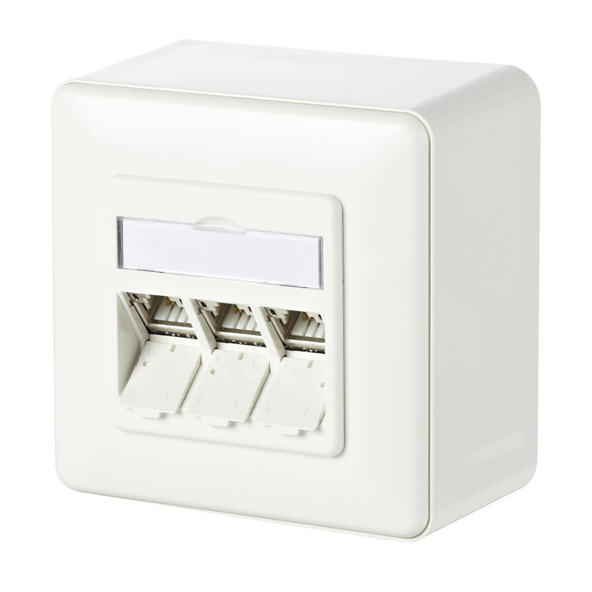 METZ CONNECT C6Amodul 3 Port 180° AP-Dose, reinweiß RAL9010
