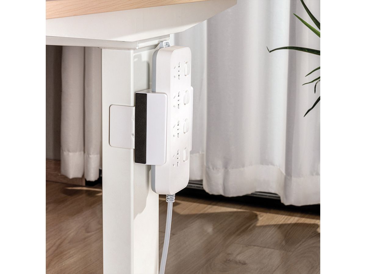 VALUE Support pour multiprise à fixer sur les pattes du bureau, blanc