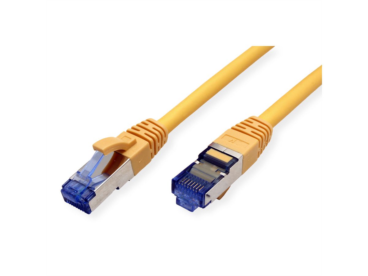 Cordon VALUE Cat.6A (Classe EA) / 10 Gigabit S/FTP, LSOH, jaune, 0,3 m