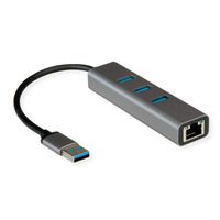 ROLINE USB-A zu Gigabit Ethernet Konverter + Hub