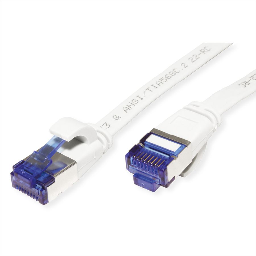 VALUE Patchkabel Cat.6A (Class EA) FTP, extra-flach, weiß, 3 m
