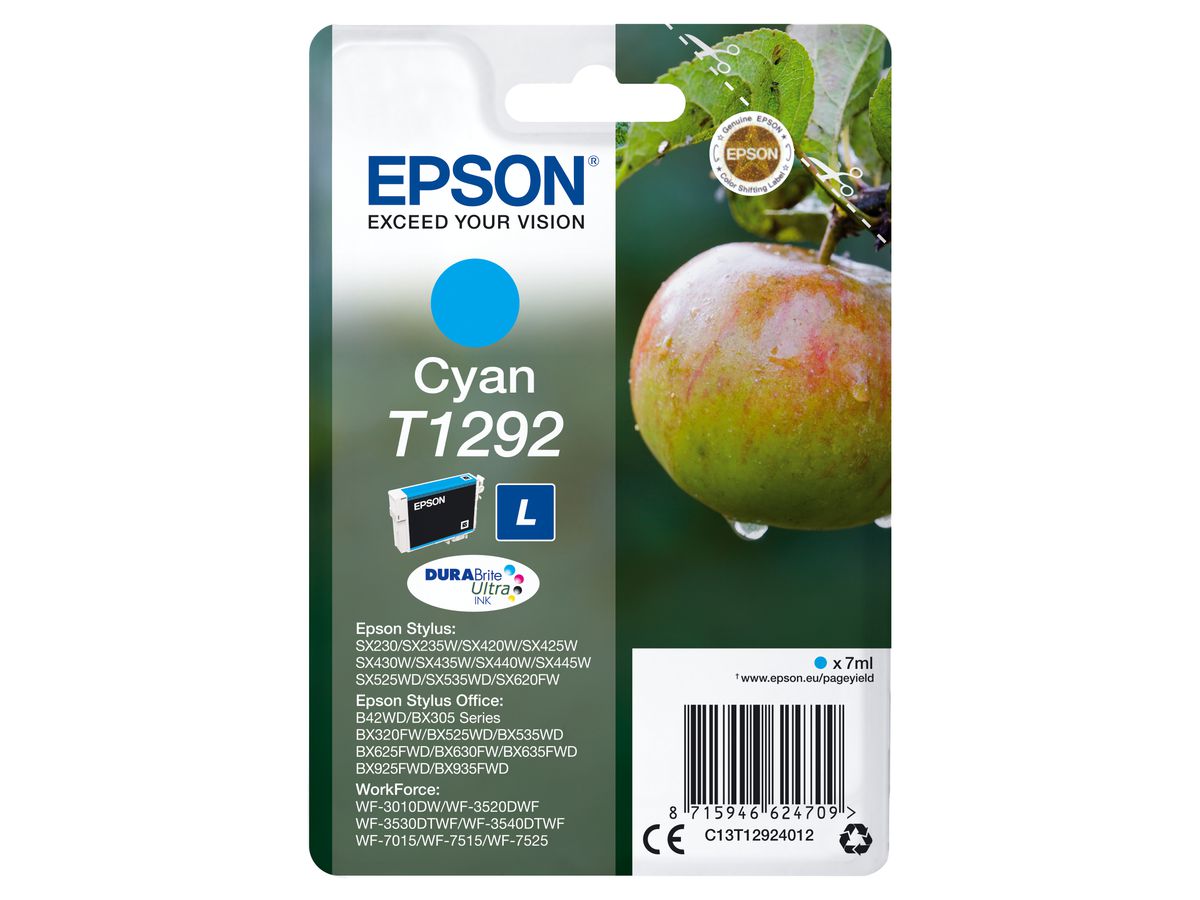 Epson Singlepack Cyan T1292 DURABrite Ultra Ink