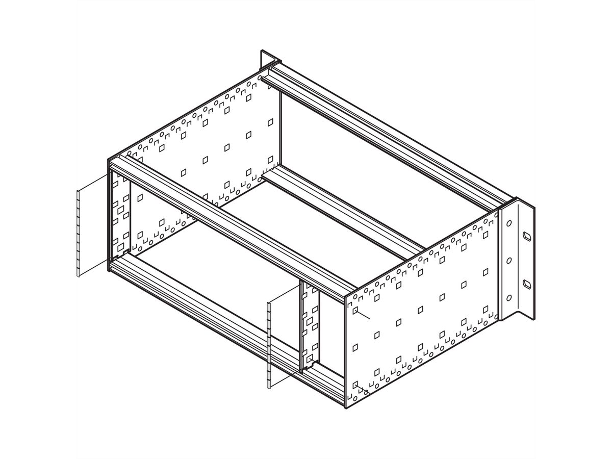 SCHROFF EuropacPRO Kit de blindage CEM, panneau arrière vers panneau latéral, acier inoxydable, 3 U