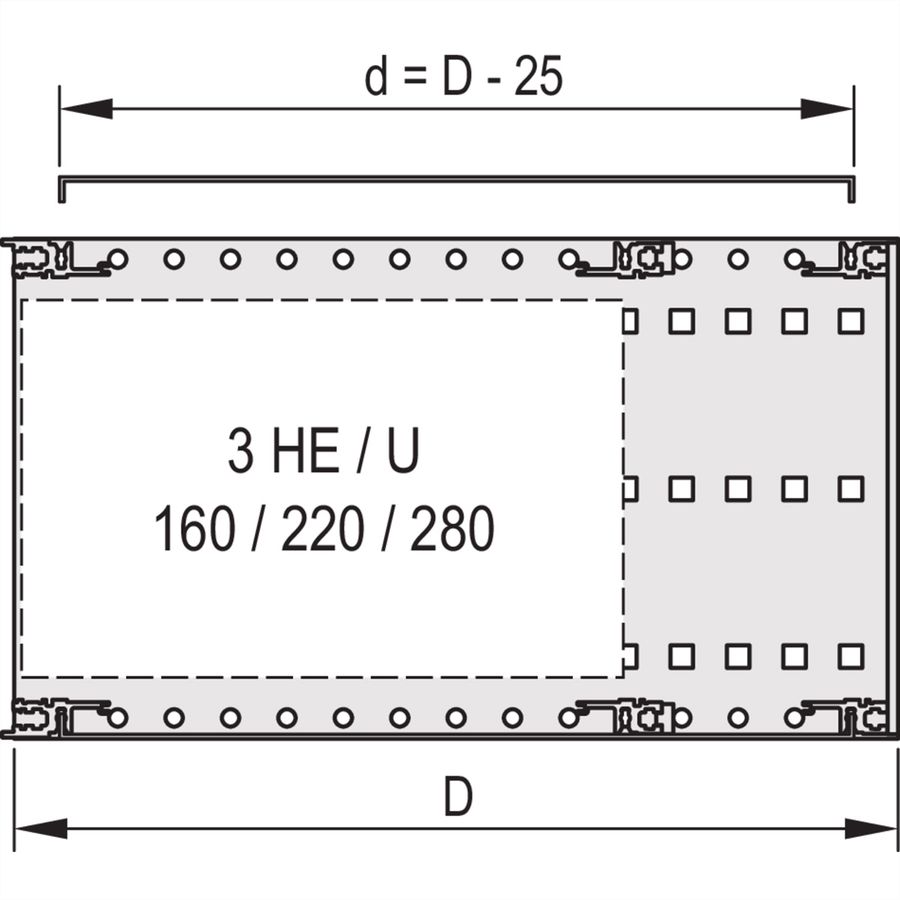 SCHROFF Abdeckblech, universal für spezielle Leiterkartentiefen - ABDECKBLECH EMC 84TE 235T 2ST