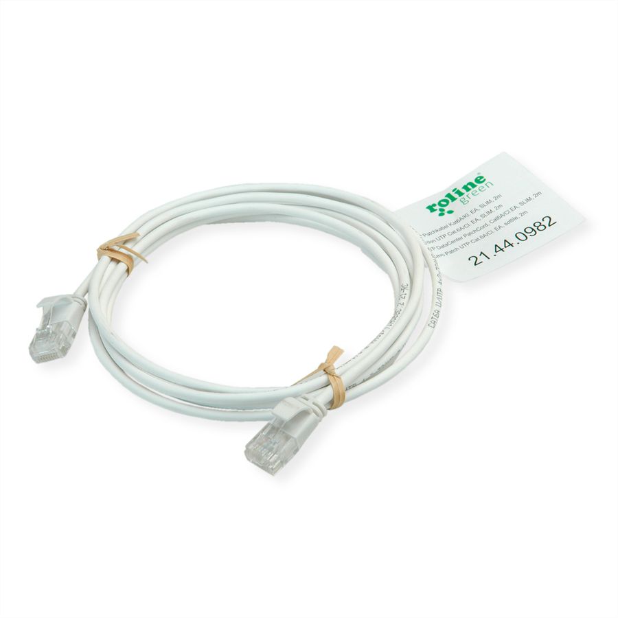 ROLINE GREEN Cordon Data Center UTP Cat.6A (Classe EA), LSOH, slim, blanc, 0,3 m
