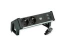 BACHMANN DESK2 ALU BLACK 2x contact de protection USB