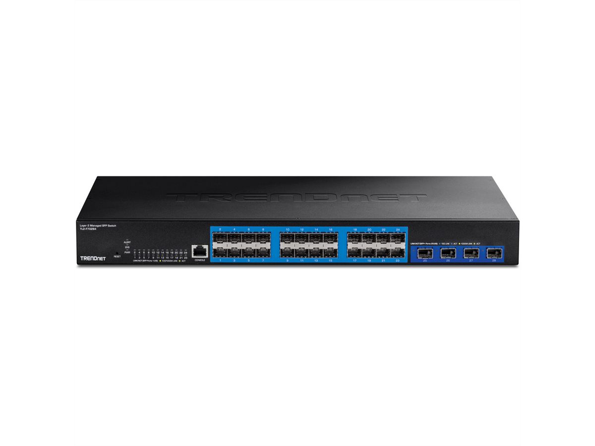 TRENDnet TL2-F70284 28-Port SFP Switch Layer 2 Managed mit 10G SFP+ Ports