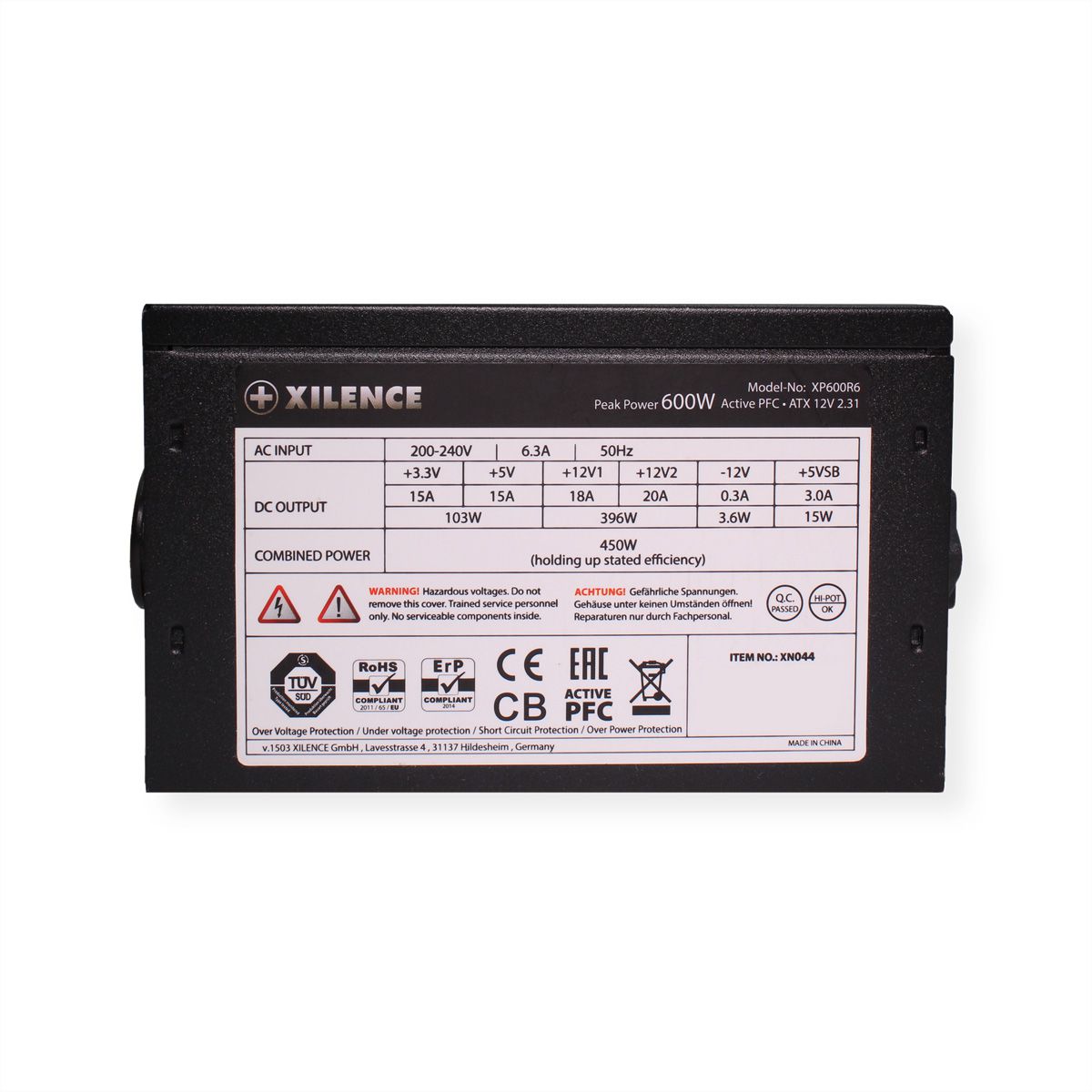 Xilence XP600R6 PC Netzteil, 600W Peak Power, ATX