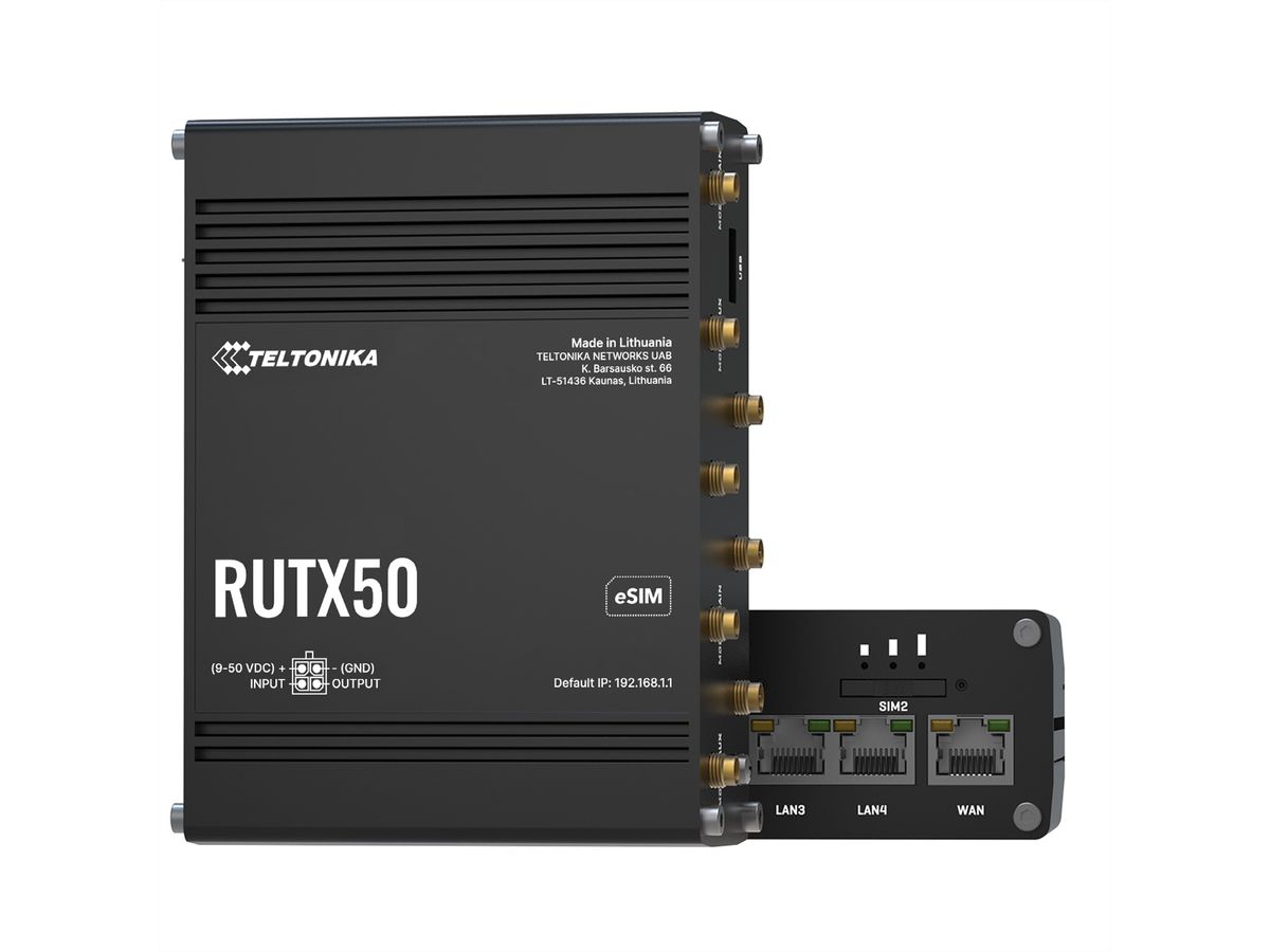 TELTONIKA RUTX50 5G/4G/LTE Routeur industriel eSIM Version