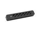 BACHMANN Prise multiple, 12x, aluminium, noir, 2 m