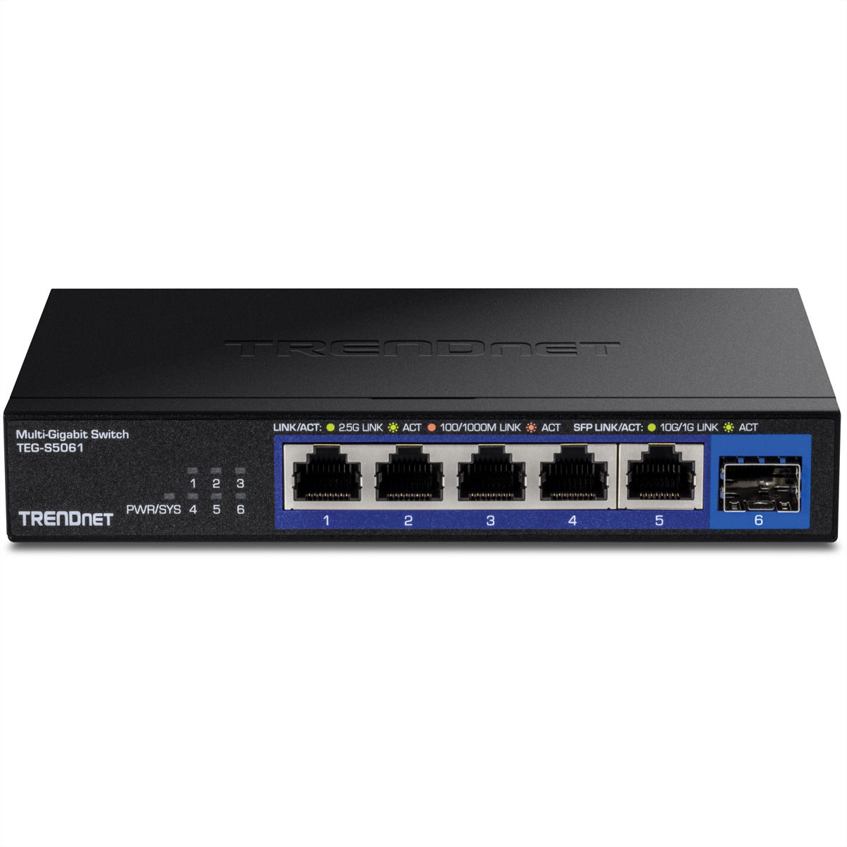 TRENDnet TEG-S5061 Switch 2,5G à 6 ports non administrable, avec ports SFP+ 10G