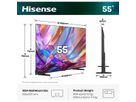 Hisense TV 55E7DS 55", QLED 4K, 60Hz, 330 Nits