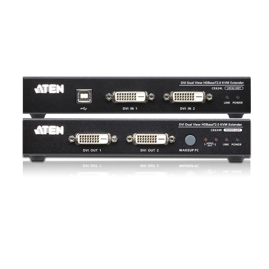 ATEN CE624 USB 2.0 DVI Dual Anzeige KVM Extender HDBaseT