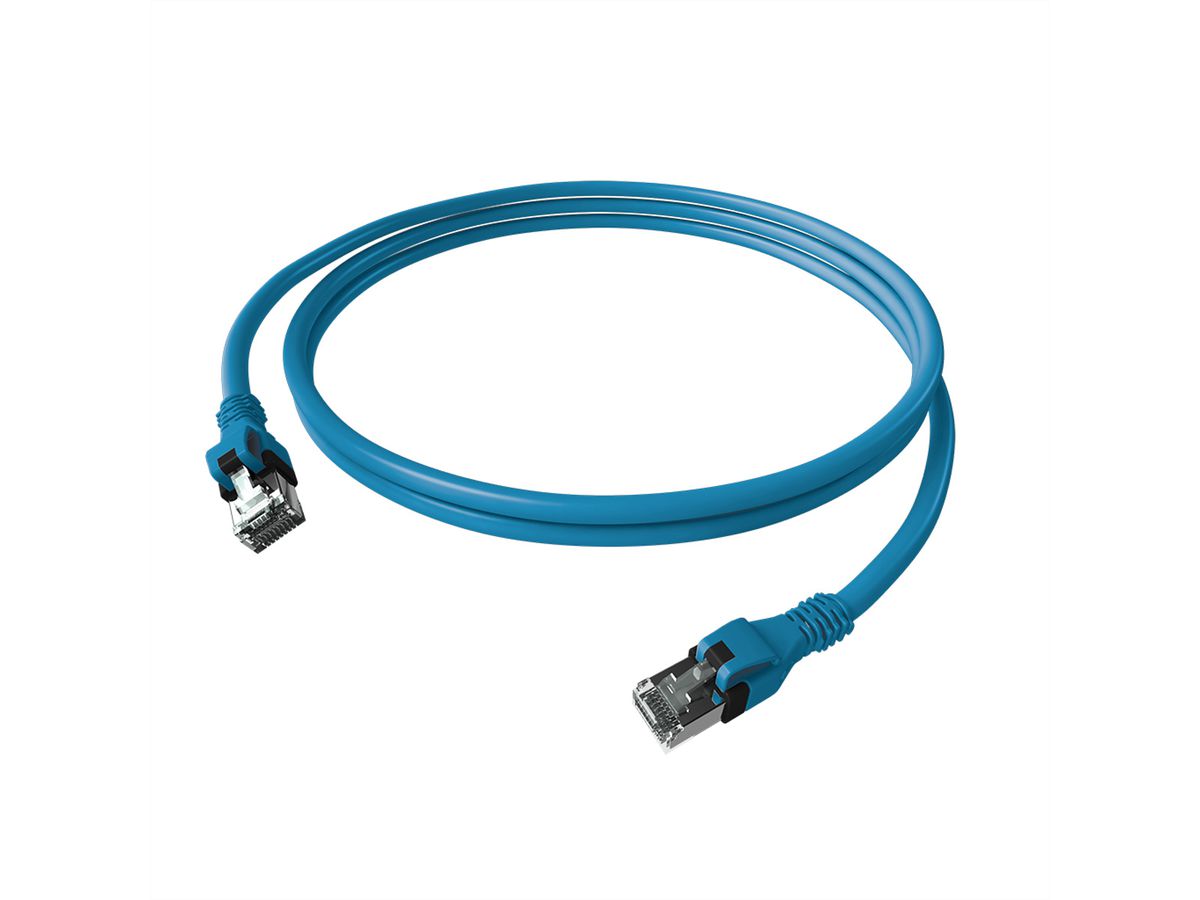 EasyLan DualBoot PushPull IP20 Patchkabel, Cat.6A (Class EA), S/FTP, blau, 2 m