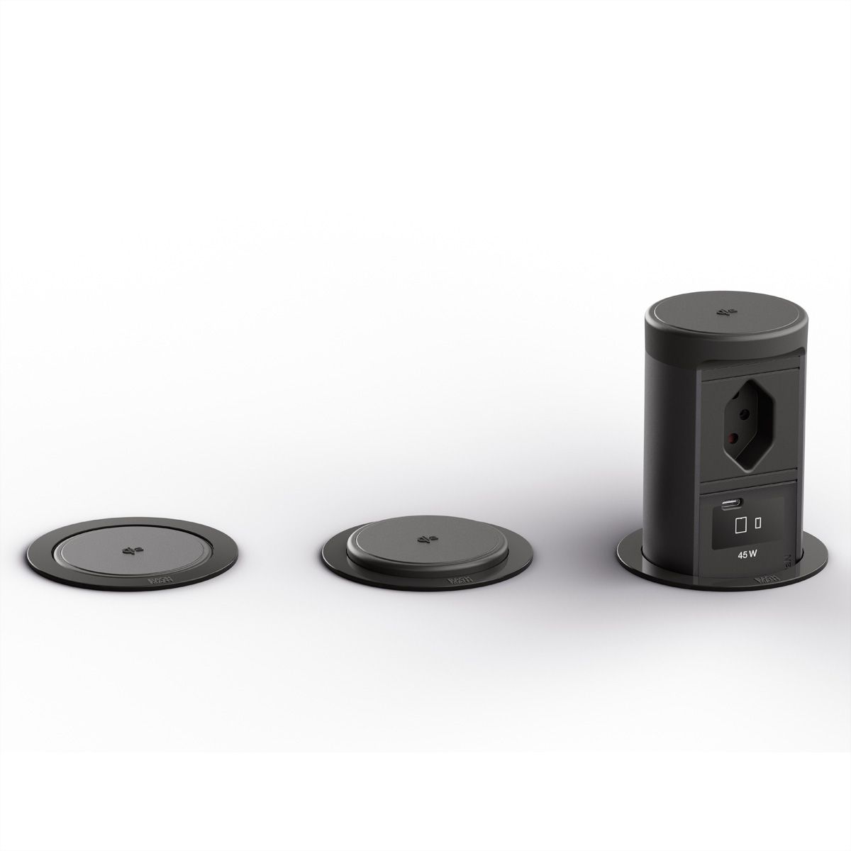 BACHMANN ELEVATOR2 1xCH T13, 1xUSB C Wireless Charger RAL9005 2,0m AE