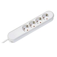 BACHMANN Prise multiple, 6x sans interrupteur, blanche, blanc, 1,5 m