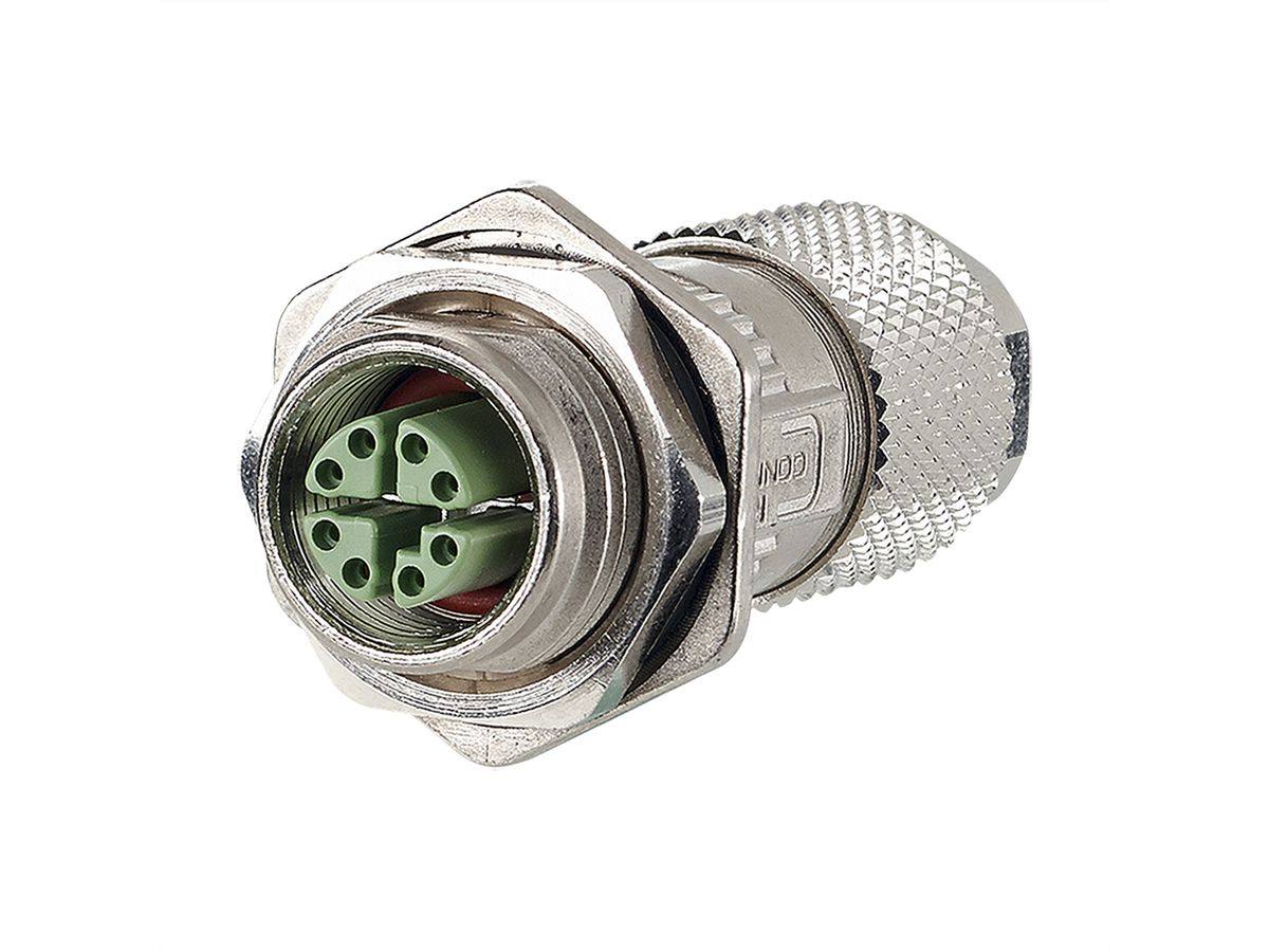 METZ CONNECT M12 connecteur codage X IP67, à confectionner sur site avec bride