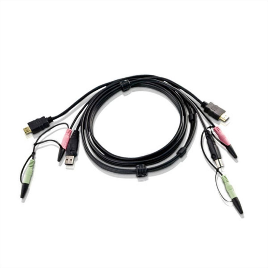 ATEN 2L-7D02UH Câble KVM HDMI, USB et Audio, noir, 1,8 m