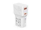VALUE Chargeur de voyage USB avec prise UK/US/Euro, 2 ports, 1x QC3.0 A + 1x C (PD), 25W