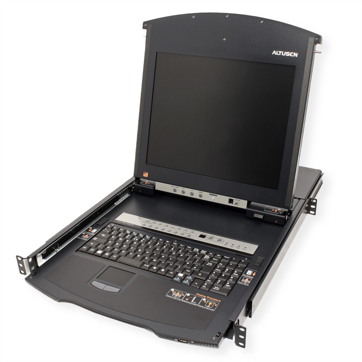 ATEN KL1516AiM KVM Over-IP Switch, 43cm TFT, VGA, PS/2-USB über Kat 5, 16 Port, ES-Layout