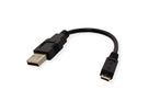 ROLINE USB 2.0 Kabel, USB A ST - Micro USB B ST, schwarz, 0,15 m