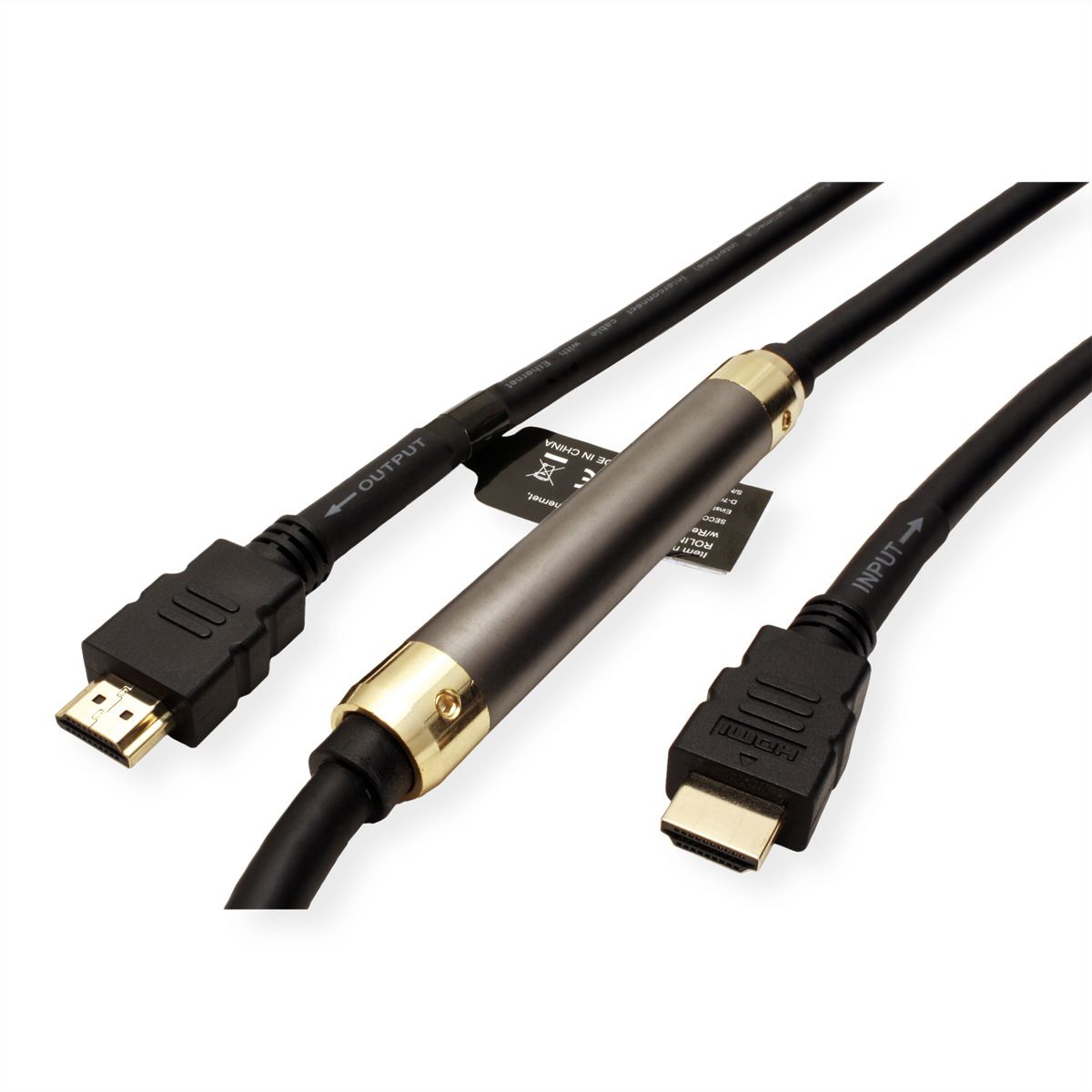 ROLINE HDMI High Speed mit Ethernet Kabel, mit Repeater, 25 m
