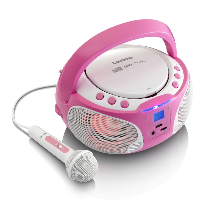 Lenco Lecteur CD SCD-650, Rose, effet de lumière