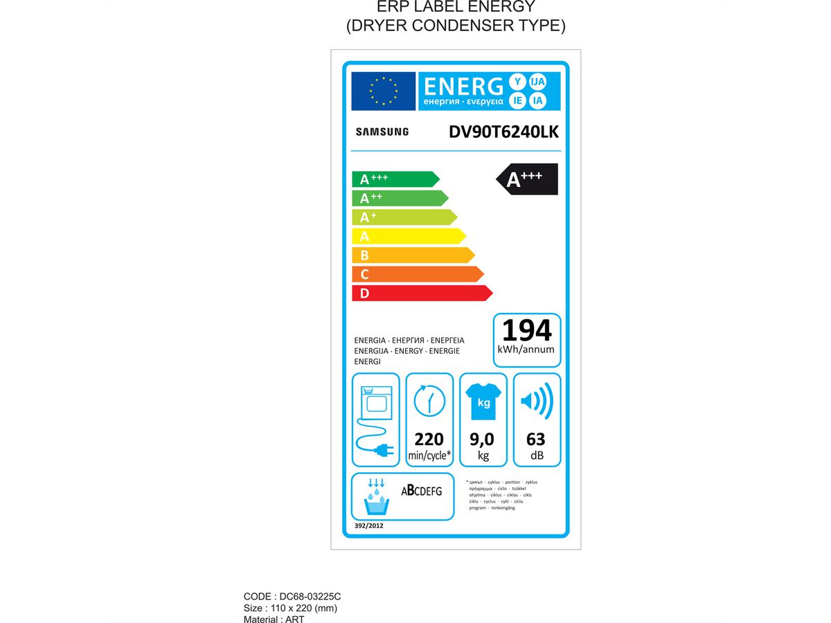 Samsung Wäschetrockner DV6000 9kg, Optimal DryTM, A+++