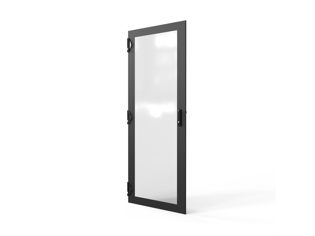 SCHROFF Porte en verre 1800H 800 IP55 fermeture 3 points RAL7021