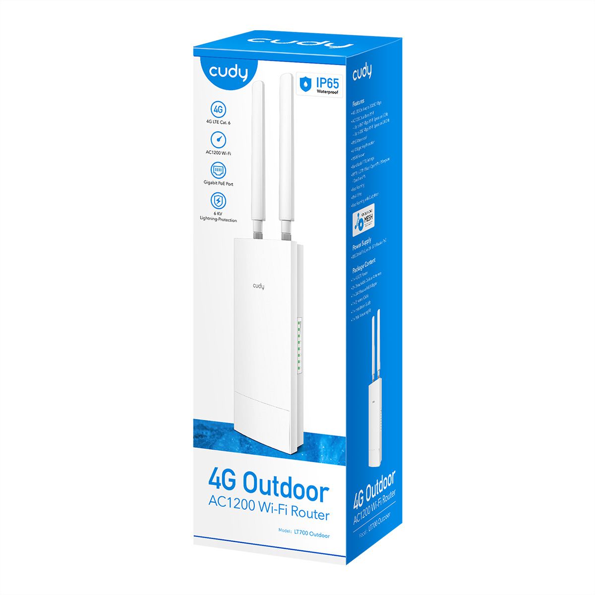 CUDY LT700 Routeur Gigabit 4G LTE Cat6 AC1200 Wi-Fi Outdoor
