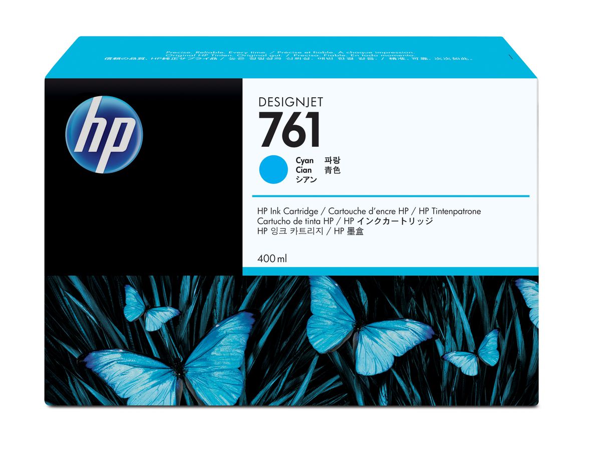 HP 761 cartouche d'encre DesignJet cyan, 400 ml