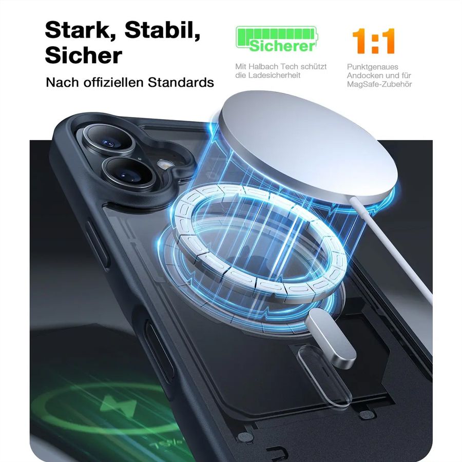 Torras Guardian Case, iPhone 16, MagSafe, noir