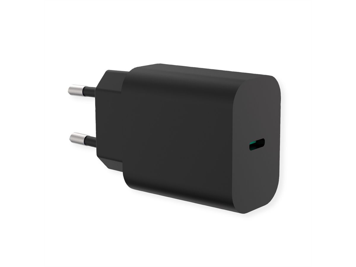 VALUE USB Charger mit Euro-Stecker, 1 Port (Typ-C PD), 25W