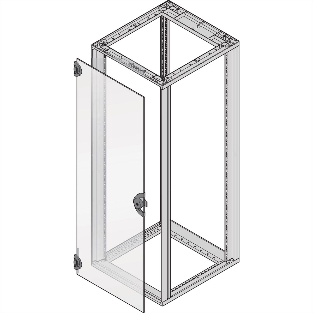 SCHROFF Novastar, porte en verre, angle d'ouverture de 180°, 43 U 553W