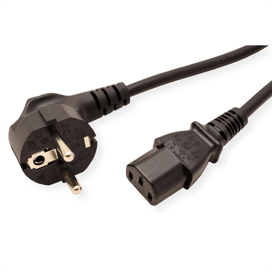 ROLINE Câble d'alimentation IEC droit, noir, 1,8 m