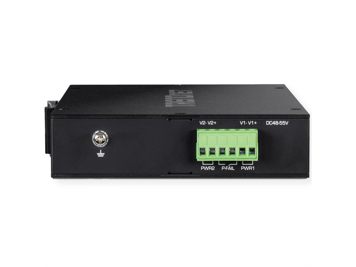 TRENDnet TI-PGM541 5 Port Rail Switch Industrial Gigabit PoE+, schwarz