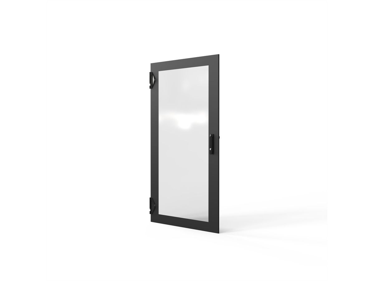 SCHROFF Porte en verre 1400H 800 IP55 fermeture 3 points RAL7021