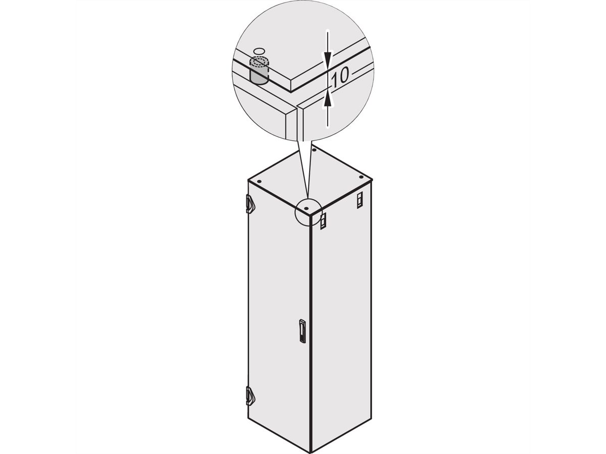 Entretoise pour capot supérieur SCHROFF Varistar, pour capot supérieur plat fermé de 10 mm