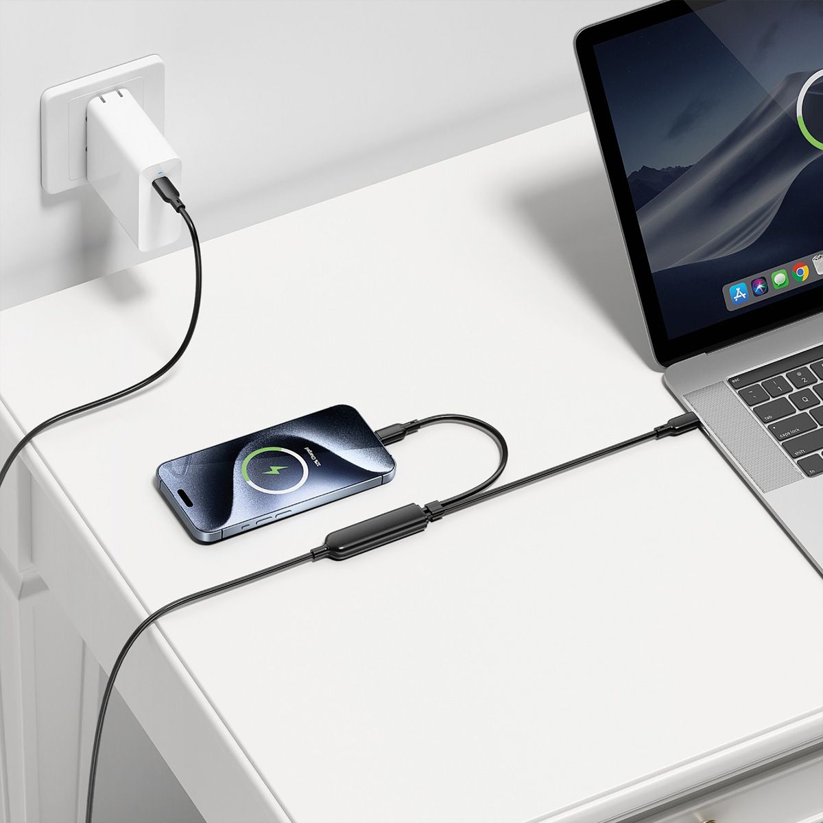 VALUE Câble de chargement USB2.0 en Y, Type C vers 2x C, M/M, max. 100W, noir, 1,8 m