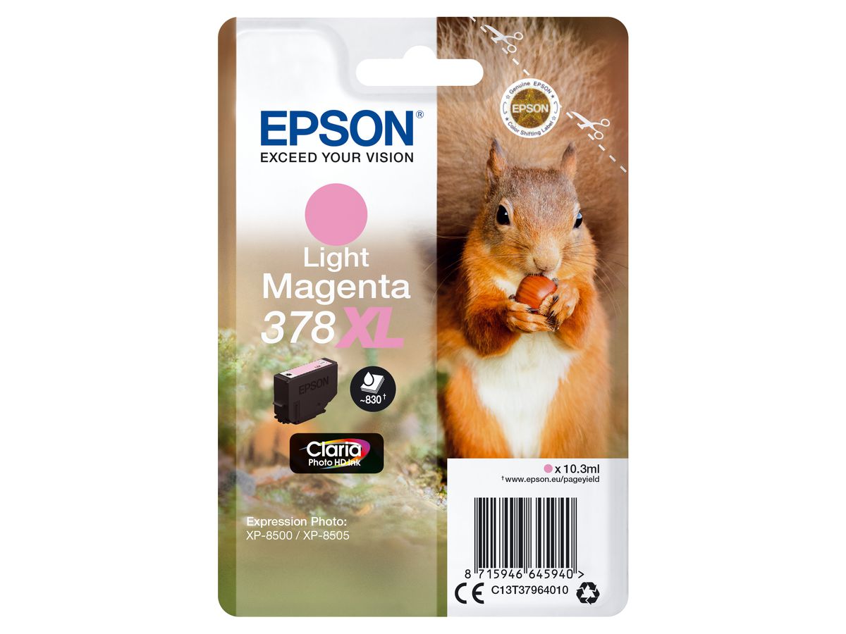 Epson Singlepack Light Magenta 378XL Claria Photo HD Ink