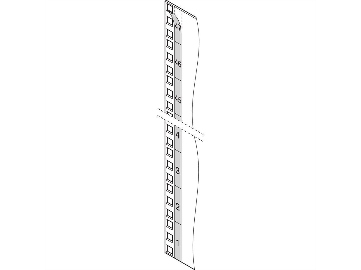 SCHROFF Varistar 19" Bande de dimensionnement pour montage sur panneau ou sur glissière, blanc, 47 U