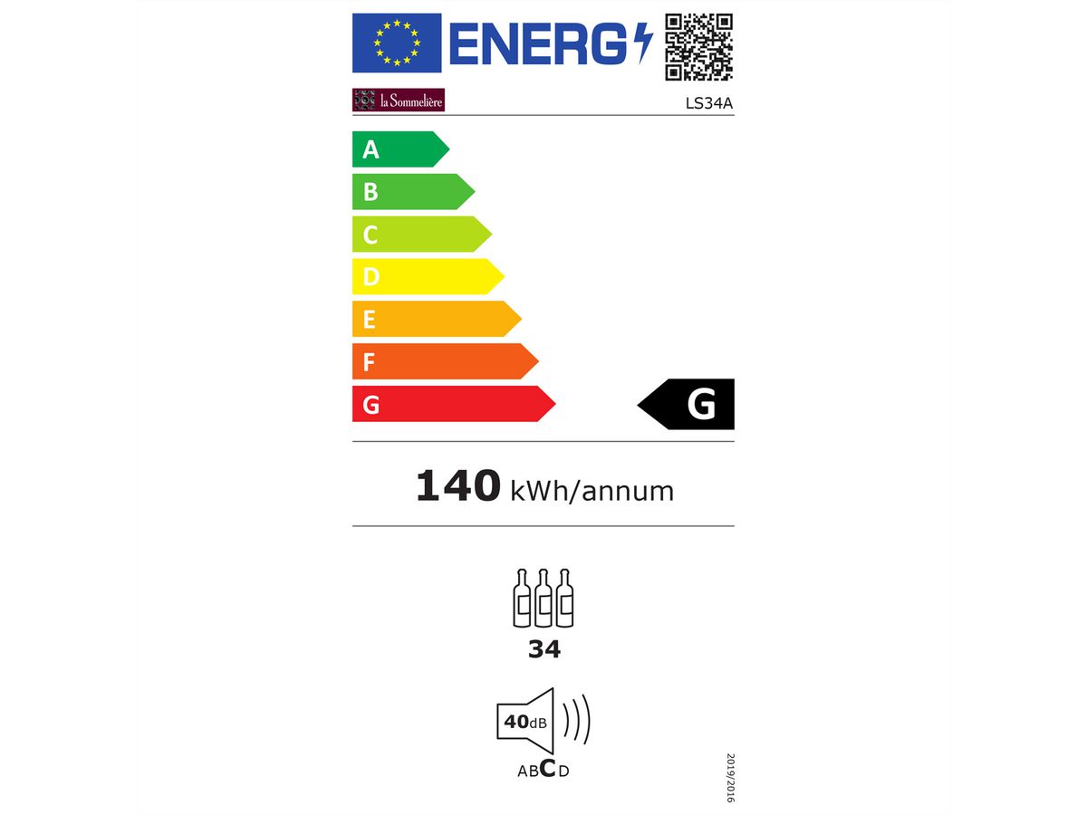 La Sommelière Armoire à vin LS34A, Autonome, 1 zone, 34 bouteilles